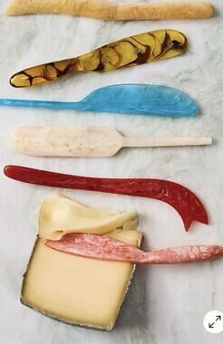 Anthropologie Mignon Resin Cheese Spreaders, lMarbled Multicolor Resin